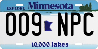 MN license plate 009NPC