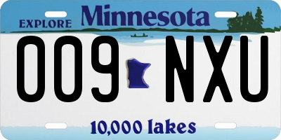 MN license plate 009NXU