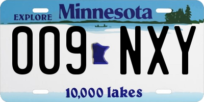 MN license plate 009NXY