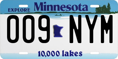 MN license plate 009NYM