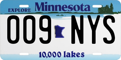 MN license plate 009NYS