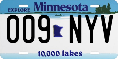 MN license plate 009NYV