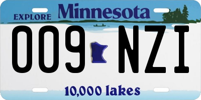 MN license plate 009NZI