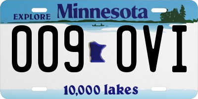 MN license plate 009OVI