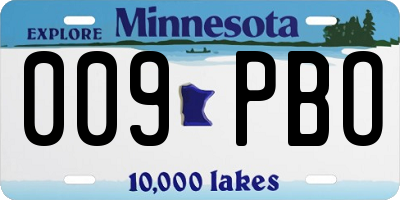 MN license plate 009PBO