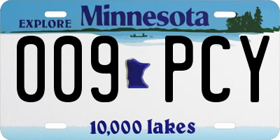 MN license plate 009PCY