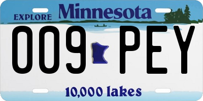 MN license plate 009PEY