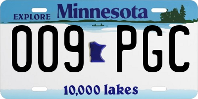 MN license plate 009PGC