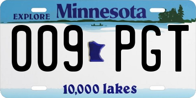MN license plate 009PGT