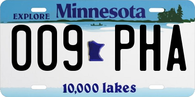MN license plate 009PHA