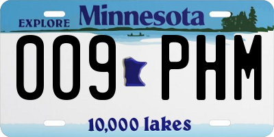 MN license plate 009PHM