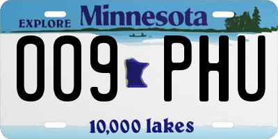 MN license plate 009PHU