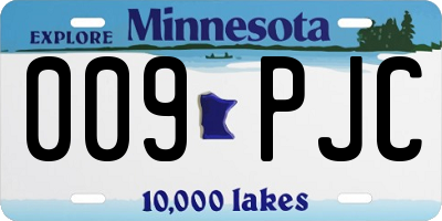 MN license plate 009PJC