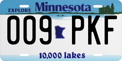 MN license plate 009PKF