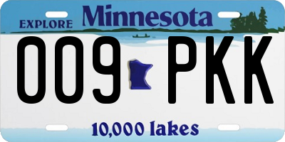 MN license plate 009PKK