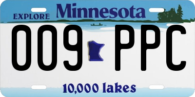 MN license plate 009PPC