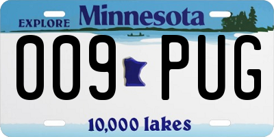 MN license plate 009PUG
