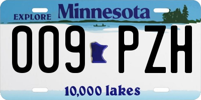 MN license plate 009PZH