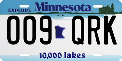 MN license plate 009QRK