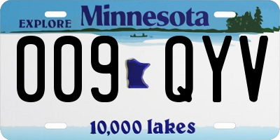MN license plate 009QYV