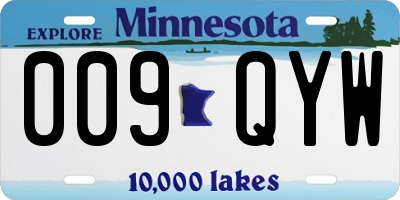 MN license plate 009QYW