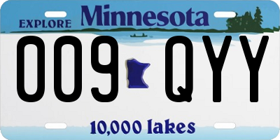 MN license plate 009QYY