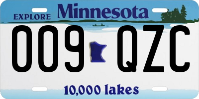 MN license plate 009QZC