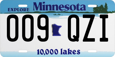 MN license plate 009QZI