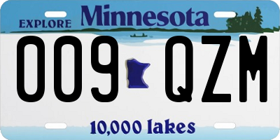 MN license plate 009QZM