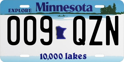 MN license plate 009QZN