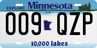 MN license plate 009QZP