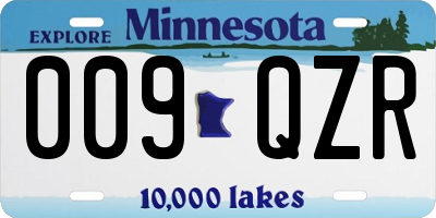 MN license plate 009QZR
