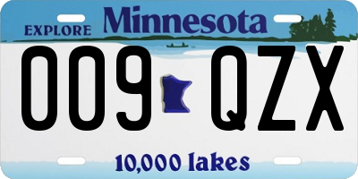 MN license plate 009QZX