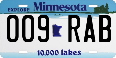 MN license plate 009RAB