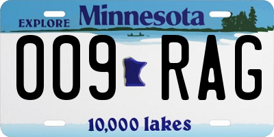 MN license plate 009RAG