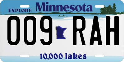 MN license plate 009RAH