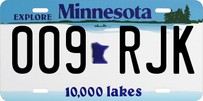 MN license plate 009RJK