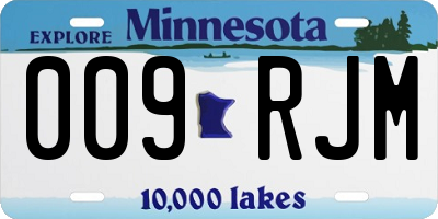 MN license plate 009RJM