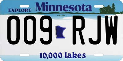 MN license plate 009RJW