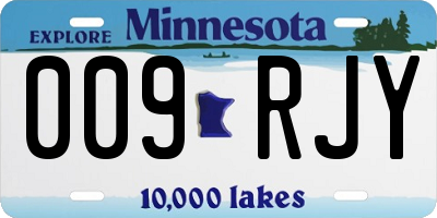 MN license plate 009RJY
