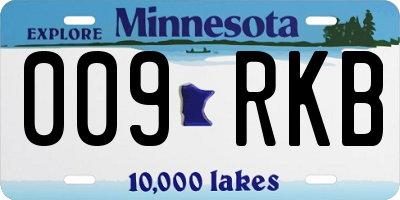 MN license plate 009RKB