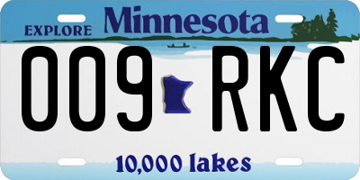 MN license plate 009RKC