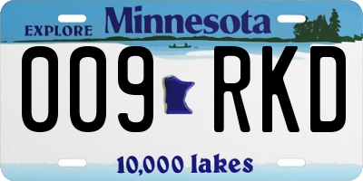 MN license plate 009RKD