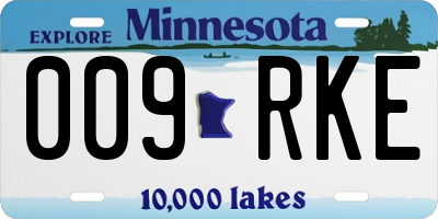 MN license plate 009RKE