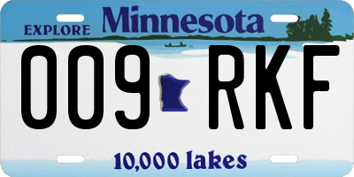 MN license plate 009RKF