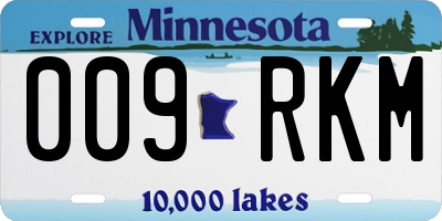 MN license plate 009RKM