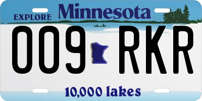 MN license plate 009RKR