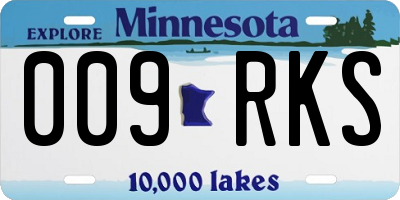 MN license plate 009RKS
