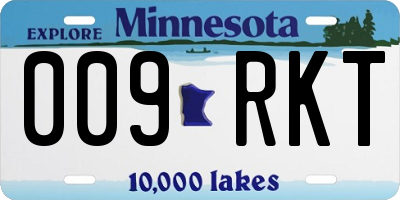 MN license plate 009RKT
