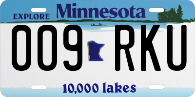 MN license plate 009RKU